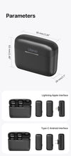 Ulanzi J12 Wireless Lavalier Microphone Lapel Microphones Set Short Video Recording Mini Mic For iPhone Android Live Broadcast