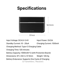 Ulanzi U-Mic Wireless Lavalier Microphone Dual-Channel Recording for Camera Android iOS Smartphone 20 hours Operating Time