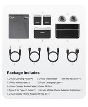 Ulanzi U-Mic Wireless Lavalier Microphone Dual-Channel Recording for Camera Android iOS Smartphone 20 hours Operating Time