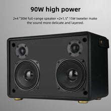 Home KTV Audio Set Outdoor Professional Karaoke Bluetooth Speakers Portable 90W High-power Heavy Subwoofer with 2 Microphone