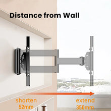 Full Motion TV Wall Mount Bracket,  Extending Arm Articulating, Swivel, Tilt Fits 26-60 Inch Flat Curved TVs, VESA 400x400mm