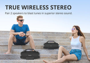 Tronsmart Bang Max Speaker 130W Party Speaker with 3 Way Sound System, Sync Up 100+ Speakers, APP Control, Guitar/Mic Input
