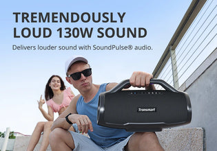 Tronsmart Bang Max Speaker 130W Party Speaker with 3 Way Sound System, Sync Up 100+ Speakers, APP Control, Guitar/Mic Input