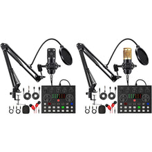 Podcast Equipment Bundle with BM800 Microphone V8 Sound Card Audio Condenser Mic for Recording Broadcasting Live Streaming