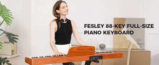 Fesley Weighted Piano Keyboard 88 Keys: Full Size Electric Keyboard Piano for Beginners, Portable 88 Key ,Sustain Pedal