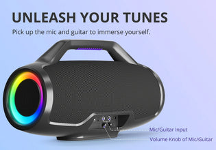 Tronsmart Bang Max Speaker 130W Party Speaker with 3 Way Sound System, Sync Up 100+ Speakers, APP Control, Guitar/Mic Input