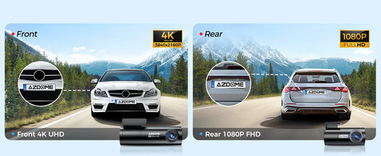 AZDOME M300S 4K Dash Cam Front and Rear, 5.8G WiFi GPS Dash Camera for Cars, Free 64GB SD Card, Voice Control, WDR Night Vision