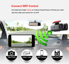 Dual Lens Dash Cam for Cars 4K Car Dvr with 1080P Rear View Cam Video Recorder GPS WIFI Car Camera Night Vision Parking Monitor