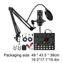 Podcast Equipment Bundle with BM800 Microphone V8 Sound Card Audio Condenser Mic for Recording Broadcasting Live Streaming