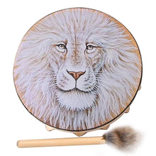 Handmade Siberian Shaman Drum with Lion Totem