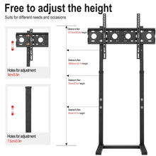 TV Floor Stand Tall TV Stand Height Adjustable TV Mount Free Standing TV Bracket for 32”-65” Flat Panel LED LCD Screens