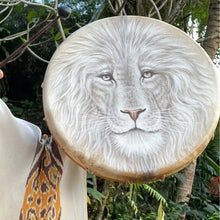 Handmade Siberian Shaman Drum with Lion Totem