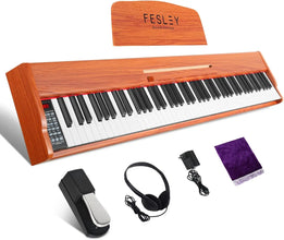 Fesley Weighted Piano Keyboard 88 Keys: Full Size Electric Keyboard Piano for Beginners, Portable 88 Key ,Sustain Pedal