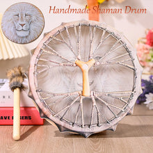 Handmade Siberian Shaman Drum with Lion Totem