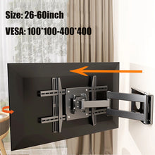 Full Motion TV Wall Mount Bracket,  Extending Arm Articulating, Swivel, Tilt Fits 26-60 Inch Flat Curved TVs, VESA 400x400mm