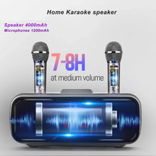 Family Karaoke Bluetooth Speaker With Wireless Microphone Portable Subwoofer AUX TF Card Play Professional Home Stereo Audio Set