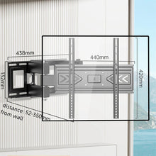 Full Motion TV Wall Mount Bracket,  Extending Arm Articulating, Swivel, Tilt Fits 26-60 Inch Flat Curved TVs, VESA 400x400mm