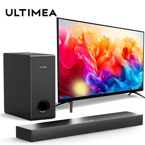 ULTIMEA 160W TV SoundBar 2.1 Bluetooth Speaker 5.3 Home Theater Sound System 3D Surround Sound Bar Subwoofer Bluetooth Speakers