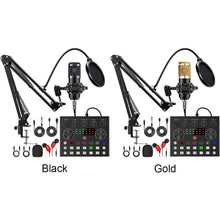 Podcast Equipment Bundle with BM800 Microphone V8 Sound Card Audio Condenser Mic for Recording Broadcasting Live Streaming