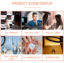 SH 18 Inch Knob Ring Light LED Selfie Video Lamp With Tripod Stand Phone Clip For YouTube Live Lighting Photo Photography Studio