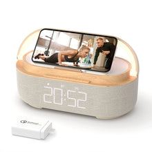 COLSUR S29 Bluetooth Speaker with Digital Alarm Clock Fast Wireless Charging FM Radio Night Light For Bedroom Home decoration