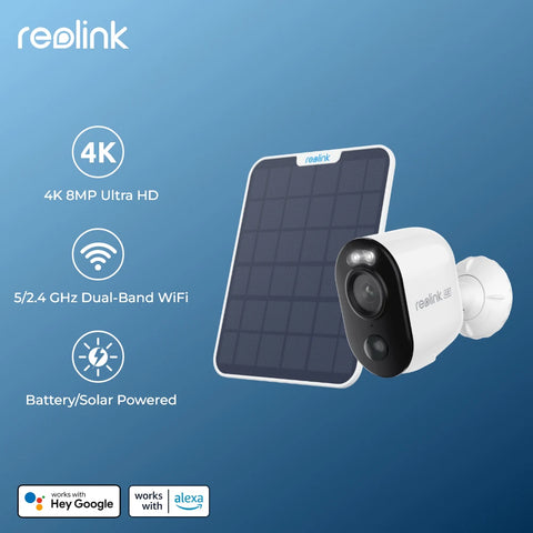 reolink 4K Solar Battery Powered Wireless Security Camera 5MP Color Night Vision 2.4/5Ghz WiFi Outdoor IP Camera Argus 3 Ultra