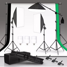 Photography Kit Background Frame Support Softbox Lighting Photo Studio Equipment With 3Pcs Backdrop And Cantilever Tripod Stand