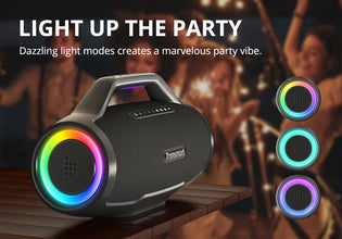 Tronsmart Bang Max Speaker 130W Party Speaker with 3 Way Sound System, Sync Up 100+ Speakers, APP Control, Guitar/Mic Input