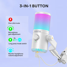 Maono DM30 RGB USB Microphone RGB Gaming Microphone Computer Mic USB Gaming Mic with Mic Gain and RGB Lighting for PC,Phone