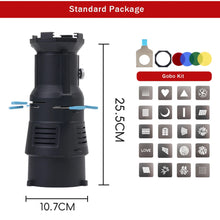 Focalize Conical Snoot Bowens Mount Photography Photo Condenser with Built-in Geometric Sheet Shapes Gobo Filter Gels