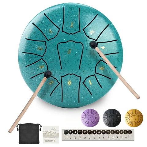 Miwayer Mini Steel Tongue Drum 6 Inch 11 Notes Hollow Drum Music Drum Ethereal Drum Yoga Meditation Drum Percussion Instruments